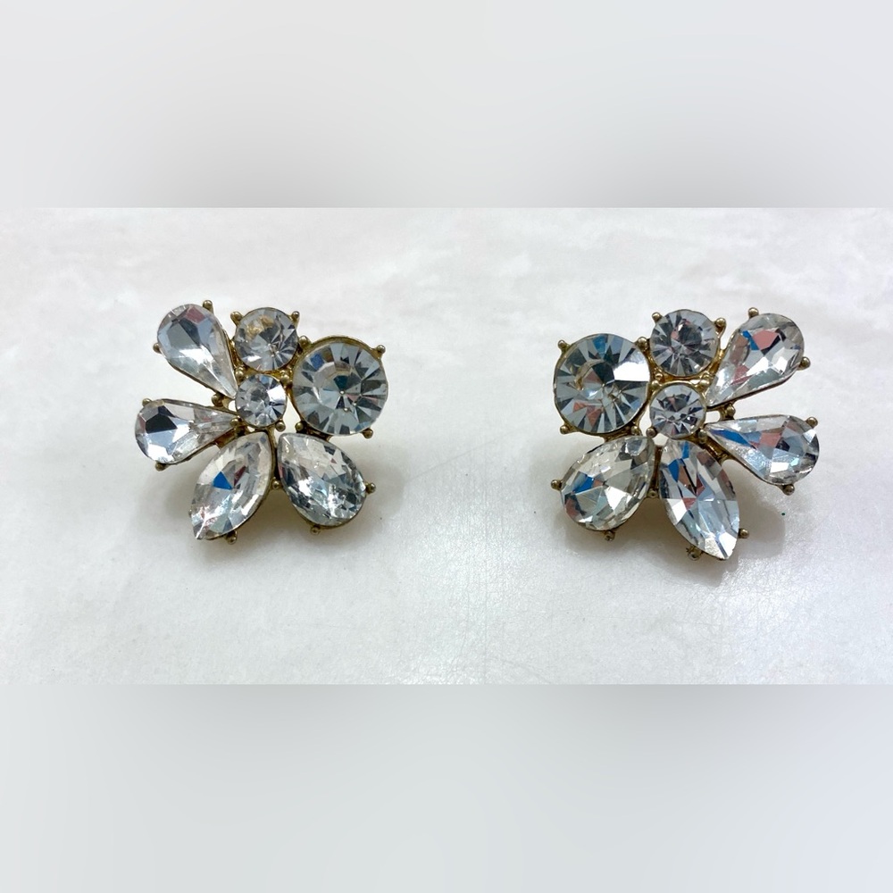 J. Crew Gold and Silver Floral Earrings
